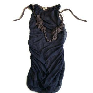 YA - Navy Dress with Gray Embellishment - Large